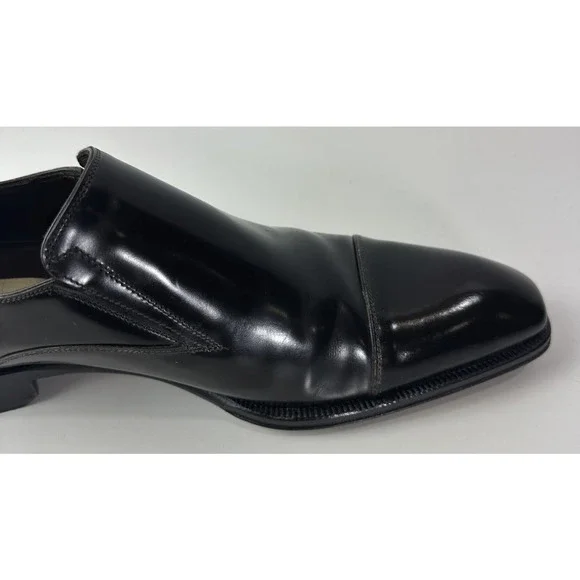Caporicci Made in Italy Black Leather Cap-Toe Slip-On Dress Shoes Men’s 8.5 G - Picture 5 of 16